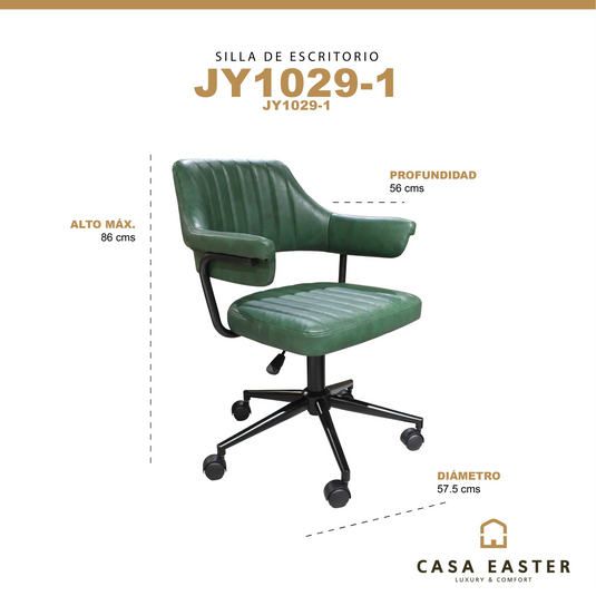 Silla   De Escritorio  para Interior  de Aluminio Color Verde JY1029-1-JY1029-1 CasaEaster