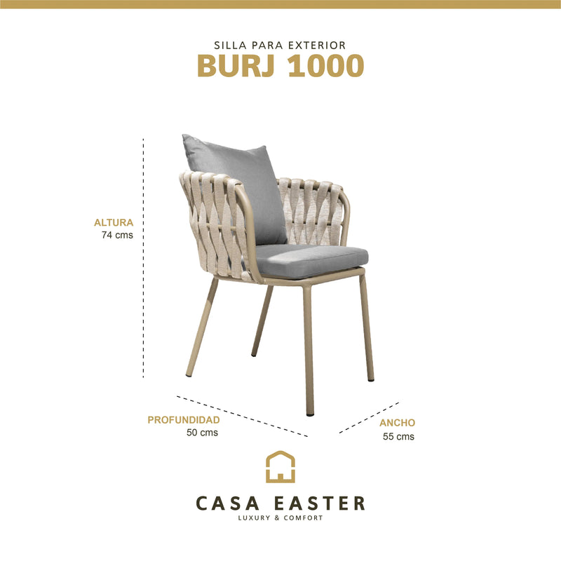 Cargue la imagen en el visor de la galería, Silla De Lazo para Exterior e Interior Color Beige BURJ 1000-ZF4004
