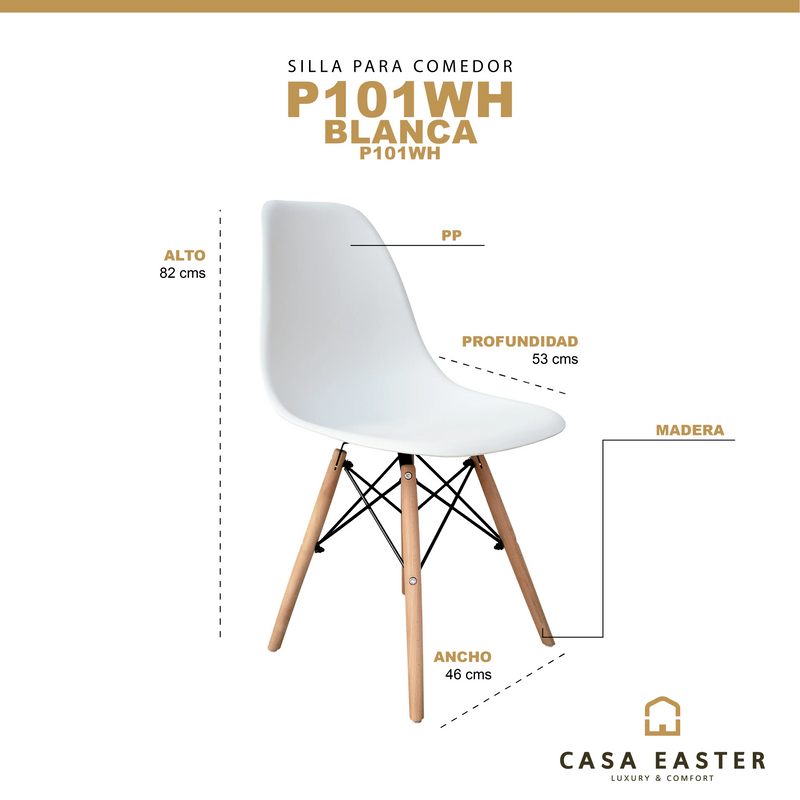 Cargue la imagen en el visor de la galería, Silla P101WH Blanca - P101WH CasaEaster
