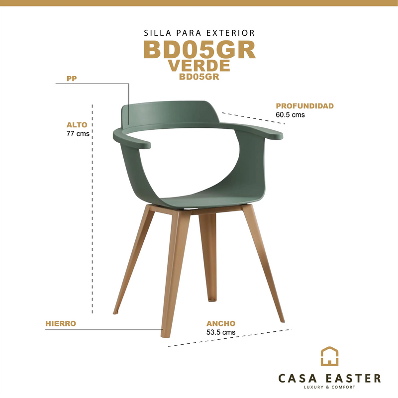 Load image into Gallery viewer, Silla PP Color Verde - BD05GR CasaEaster
