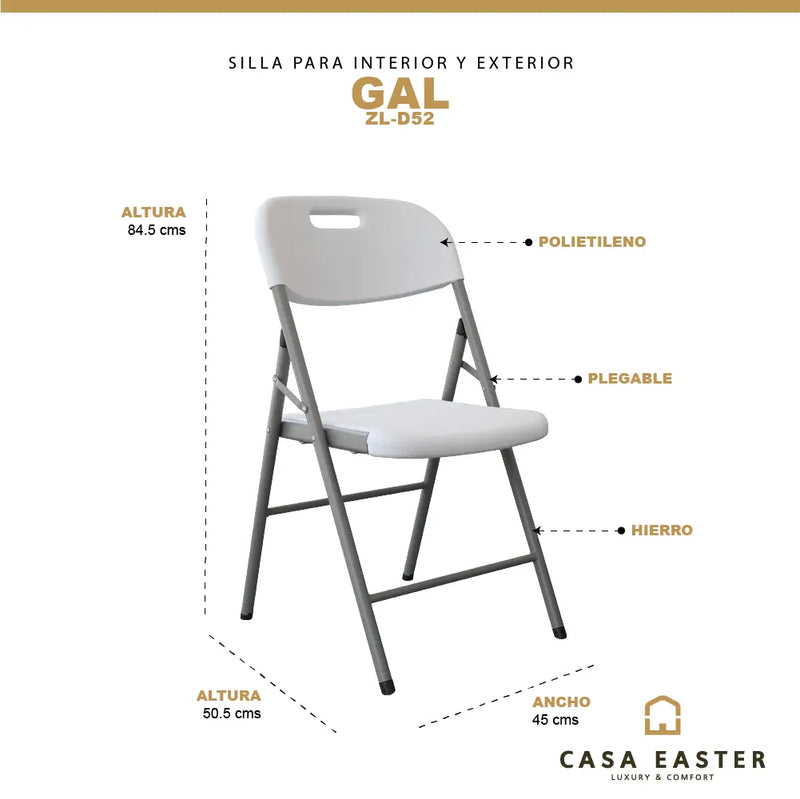 Cargue la imagen en el visor de la galería, Silla Plegable de Plástico Para Exterior e Interior GAL-ZL-D52 CasaEaster
