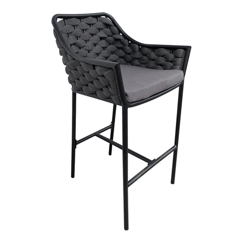 Silla William Alta de Lazo para eXTERIOR E  Interior  Color Negro-EQ2804 CasaEaster