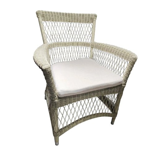 Silla Zoja para Exterior e Interior de Rattan Color Blanco - 900525