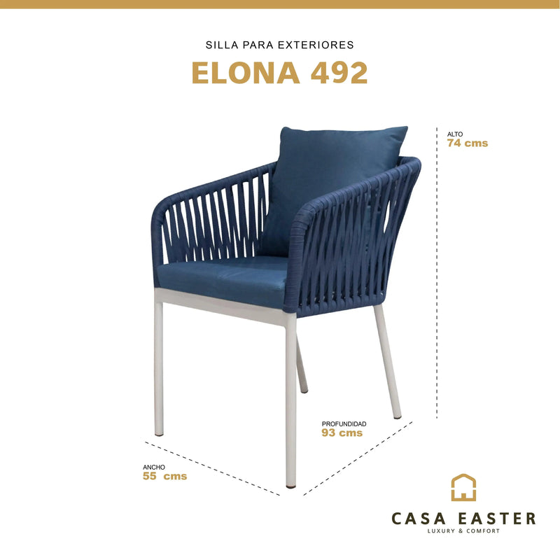 Cargue la imagen en el visor de la galería, Silla de Lazo para Exterior e Interior Color Azul ELONA 492-49 CasaEaster
