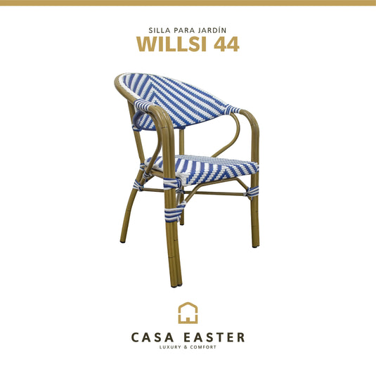Silla de Rattan para Exterior Color Azul WILLSI -WIL44 CasaEaster