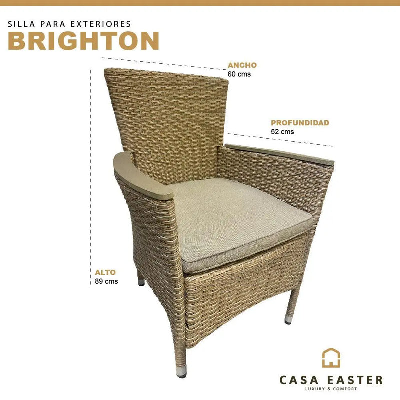 Cargue la imagen en el visor de la galería, Silla de Rattan para exterior e interior BRIGTON -SB-8252-S CasaEaster
