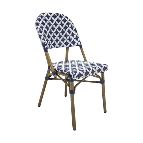 Silla de Rattan para exterior e interior Color Azul Con Flores CHINA-OC84