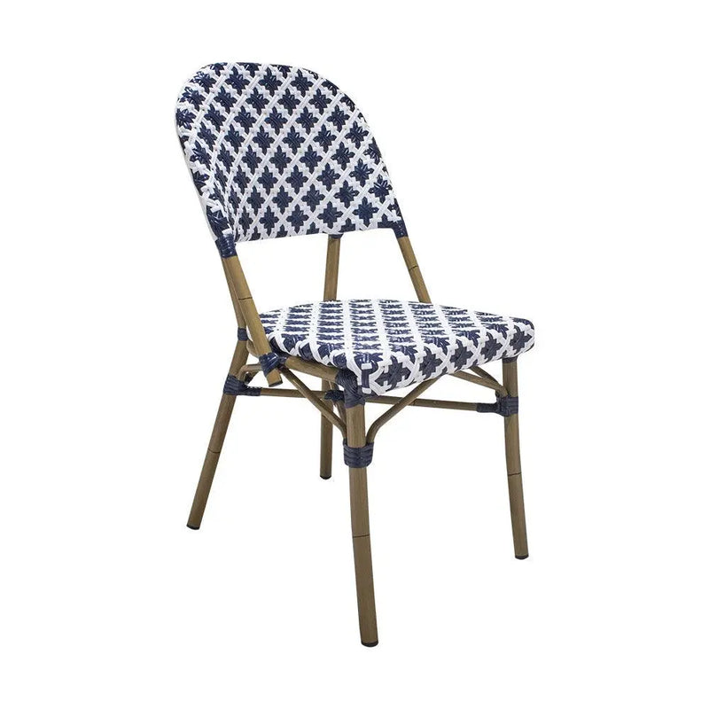 Cargue la imagen en el visor de la galería, Silla de Rattan para exterior e interior Color Azul Con Flores CHINA-OC84
