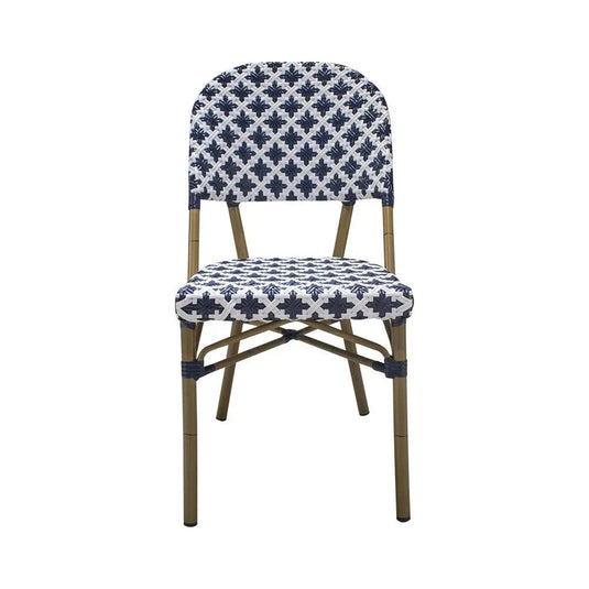 Silla de Rattan para exterior e interior Color Azul Con Flores CHINA-OC84