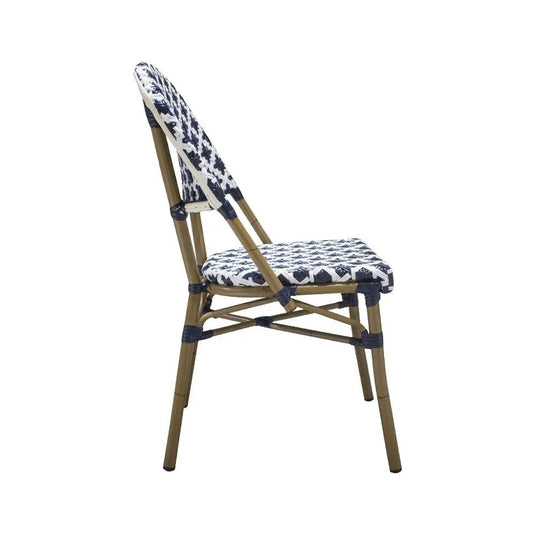 Silla de Rattan para exterior e interior Color Azul Con Flores CHINA-OC84