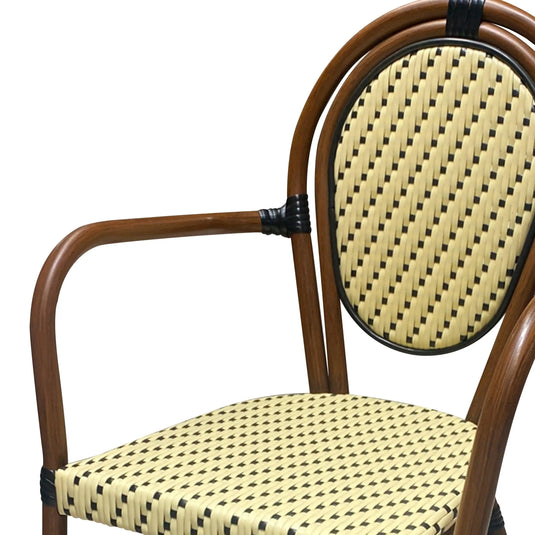 Silla de Rattan para exterior e interior Color Beige con Negro KOREA 203-KR