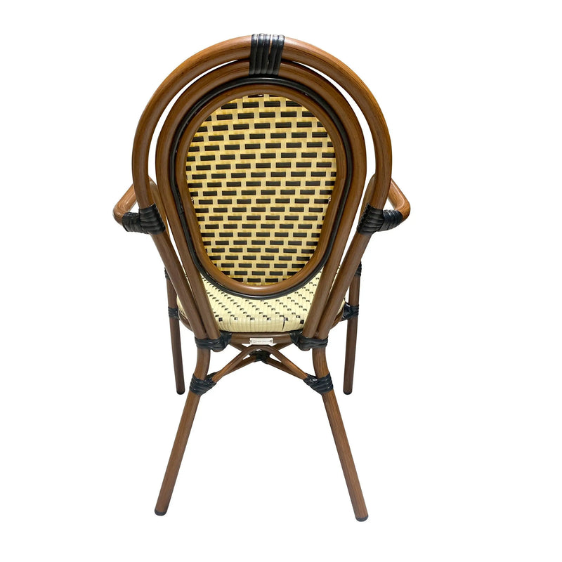 Cargue la imagen en el visor de la galería, Silla de Rattan para exterior e interior Color Beige con Negro KOREA 203-KR
