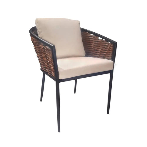 Silla de Rattan para exterior e interior Color café GLAMOUR- 715B