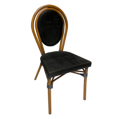 Silla de Rattan para exterior e interior Color Negro ITALIA -1600