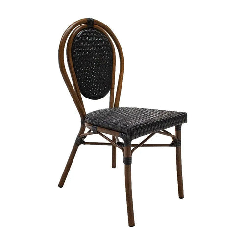 Silla de Rattan para exterior e interior Color Negro ITALIA -IT01