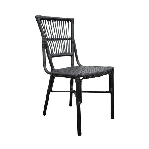 Silla de Rattan para exterior e interior Color Negro JAPON -OC03