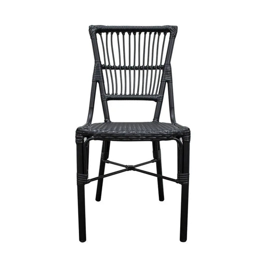 Silla de Rattan para exterior e interior Color Negro JAPON -OC03