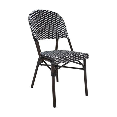 Silla de Rattan para exterior e interior Color Negro con Blanco CHINA-OC82