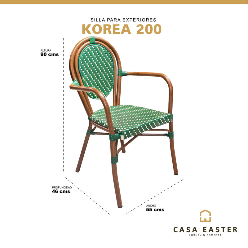 Cargue la imagen en el visor de la galería, Silla de Rattan para exterior e interior Color Verde KOREA -DC203
