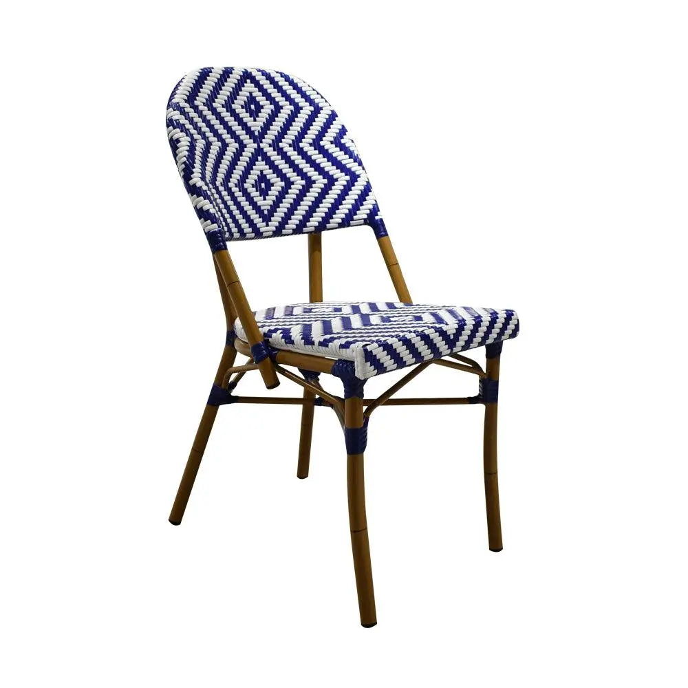 Silla de Rattan para exterior e interior Color azul con Rombos – CasaEaster