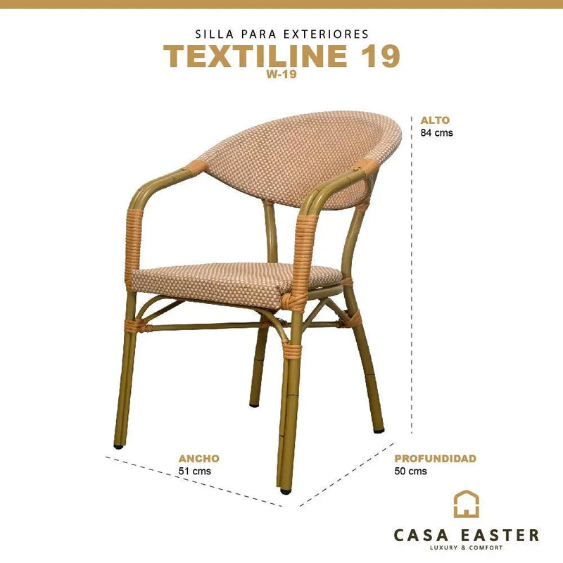 Cargue la imagen en el visor de la galería, Silla de Textileno para interior y exterior Color Beige  TEXTILENE-W-19
