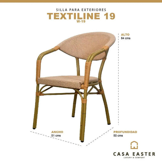Silla de Textileno para interior y exterior Color Beige  TEXTILENE-W-19