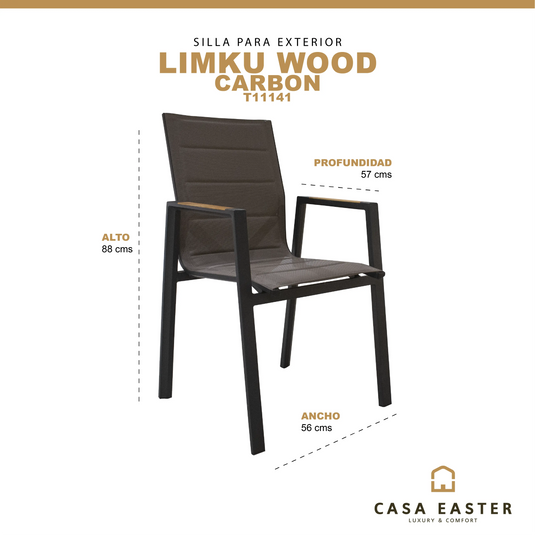 Silla de Textileno para interior y exterior Color Carbon LIMKU - T11141 CasaEaster