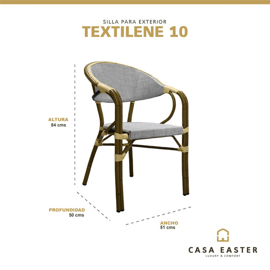 Silla de Textileno para interior y exterior Color Gris TEXTILENE -W-TEX10