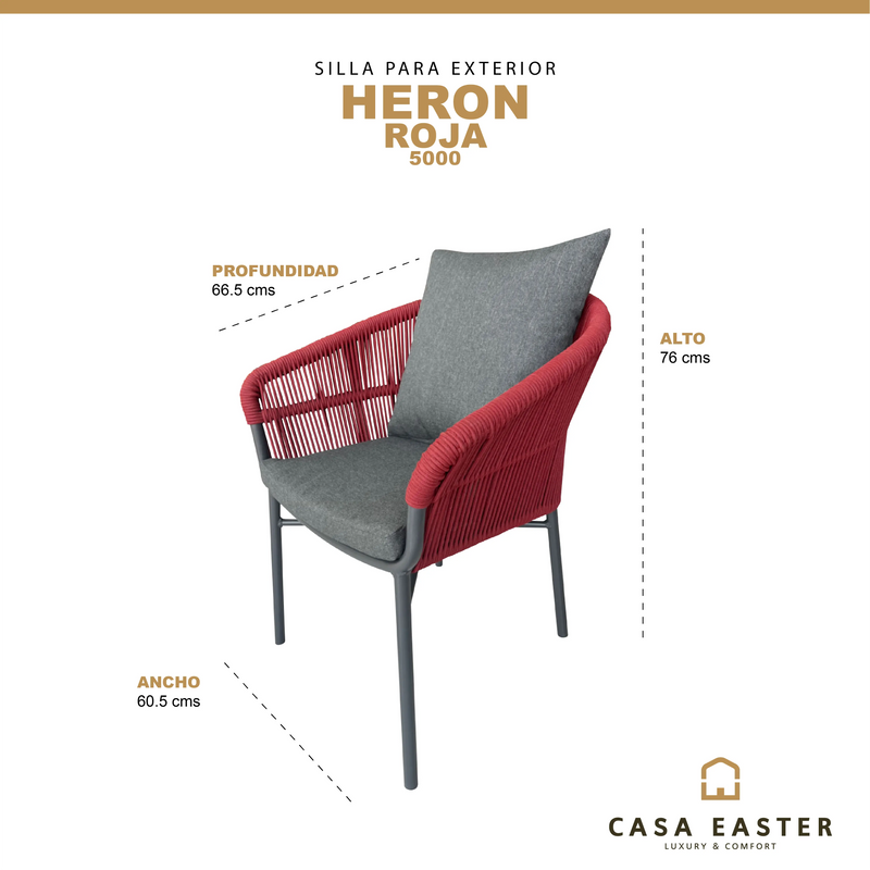 Cargue la imagen en el visor de la galería, Silla entretejida Color Charcoal, Heron 5000-AX15224047 CasaEaster
