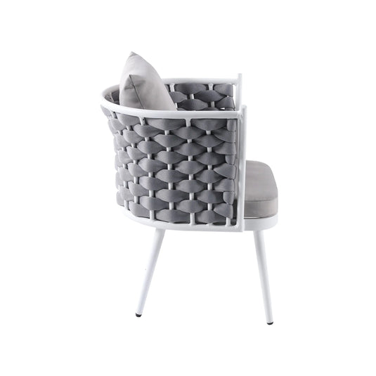 Silla entretejida para Exterior e Interior Color blanca -Patraser 9120-B CasaEaster