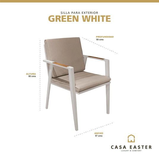 Silla  para Exterior e Interior  Color Blanco GREEN-GCH-1