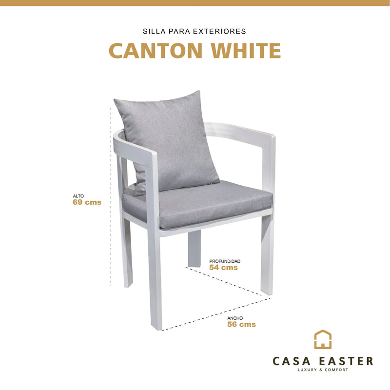 Cargue la imagen en el visor de la galería, Silla para Exterior e Interior de Aluminio Color Blanco CANTON-12-566 CasaEaster
