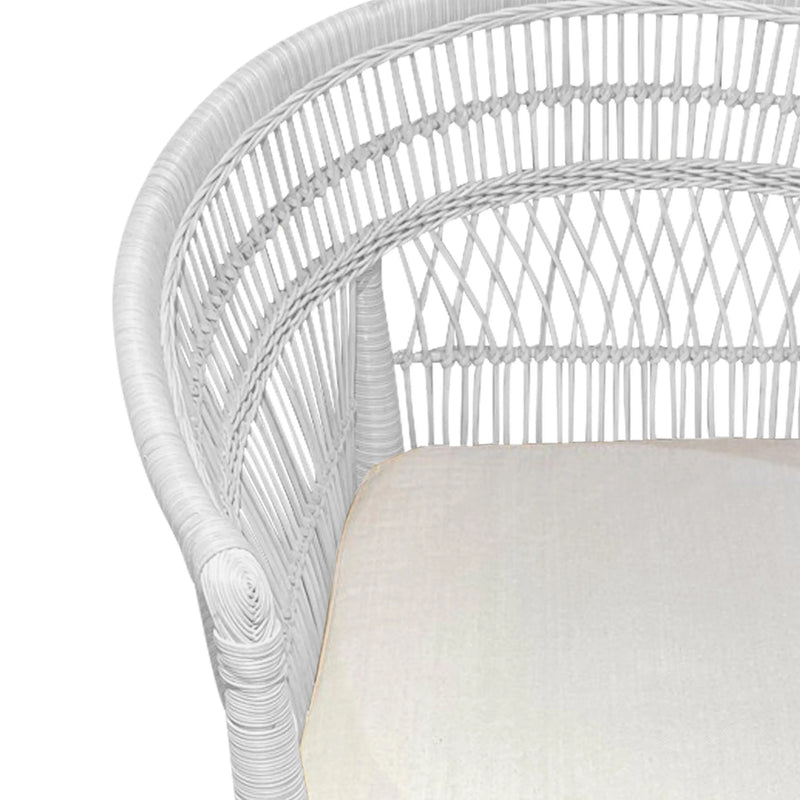 Cargue la imagen en el visor de la galería, Silla para Exterior e Interior de Rattan Color Blanco MALAWI-31670
