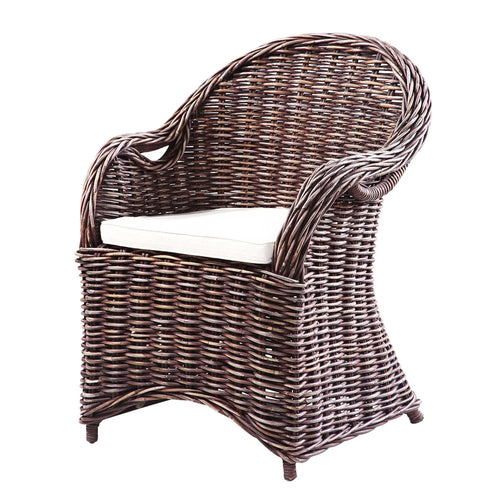 Silla para Exterior e Interior de Rattan  Color Cafe ATHENA-31123