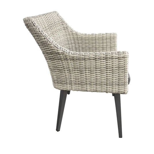 Silla  para Exterior e Interior de Rattan Color Gris BORDOUX-52764-T CasaEaster