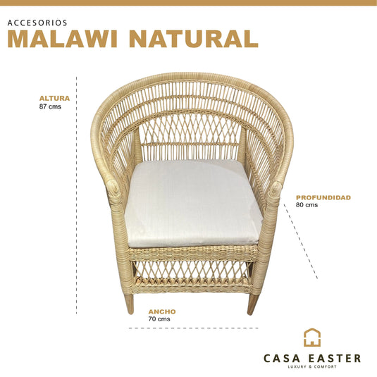 Silla para Exterior e Interior de Rattan Color Natural MALAWI-31671