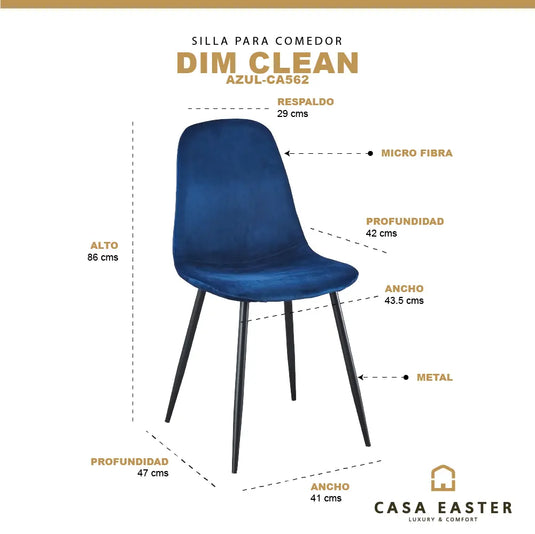 Silla para interior  Color Azul DIM CLEAN-CA562 CasaEaster