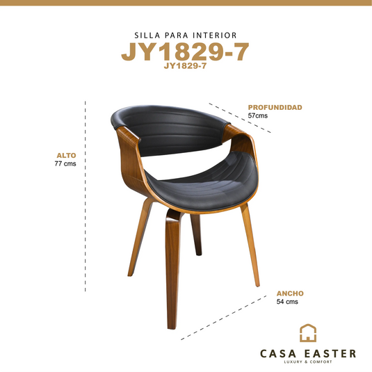 Silla para interior  Color  Negro JY1829-7-JY1829-7 CasaEaster