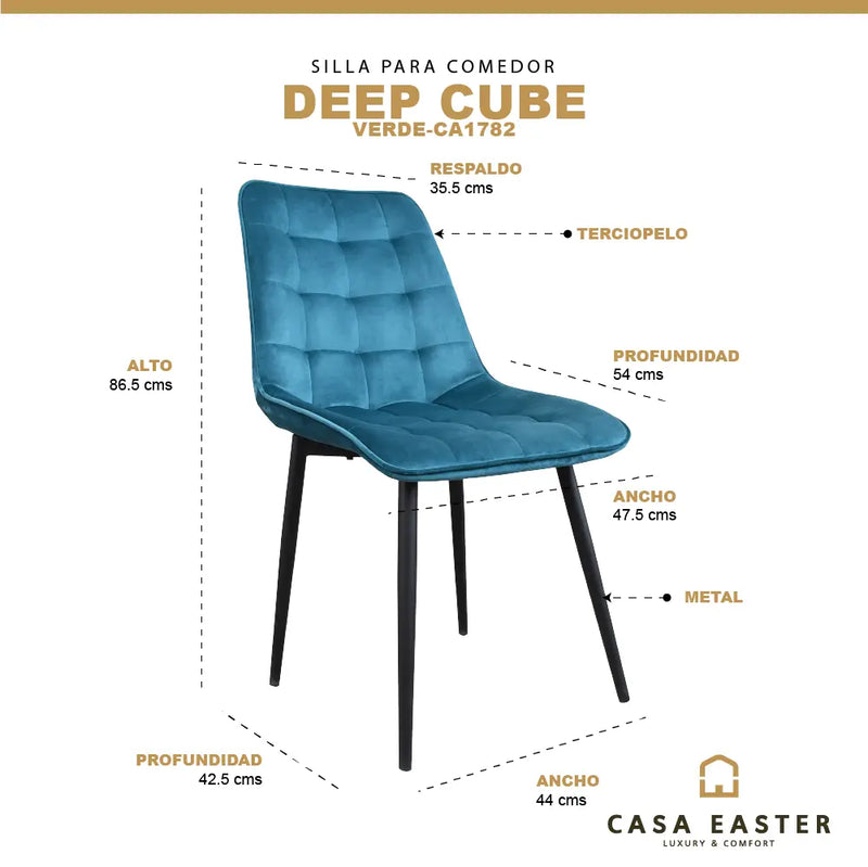 Cargue la imagen en el visor de la galería, Silla  para interior  Color Verde DEEP CUBE-CA1782 CasaEaster
