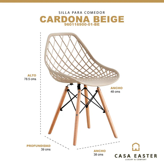 Silla  para interior y exterior  Color Beige Cardona -94016900-01-BE CasaEaster