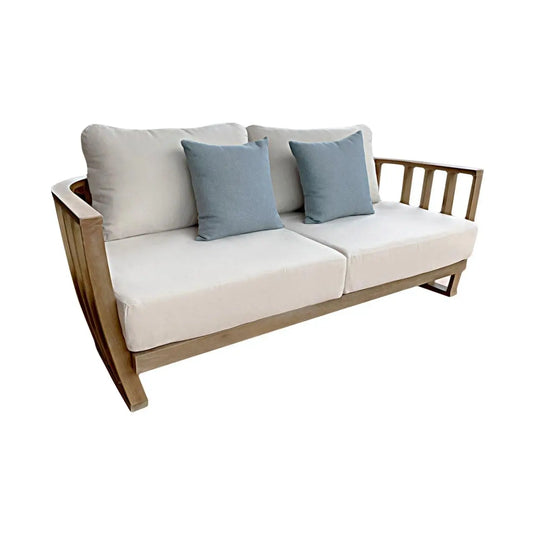 Sillon De Madera Teca Para Interior Color Blanco WOODLAND DOBLE