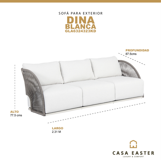 Sillon Triple Lounge Dina Color Blanco GLA6324323KD CasaEaster