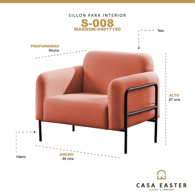Load image into Gallery viewer, Indoor Armchair Color Brown S-008-94017190
