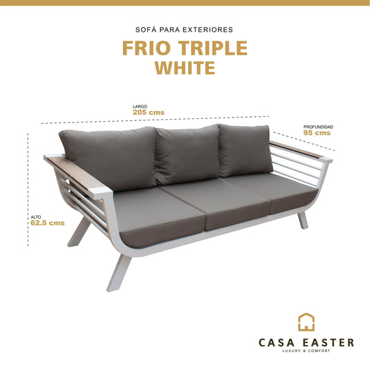 Sofa para Terraza o Jardin Color Blanco FRIO TRIPLE-F142