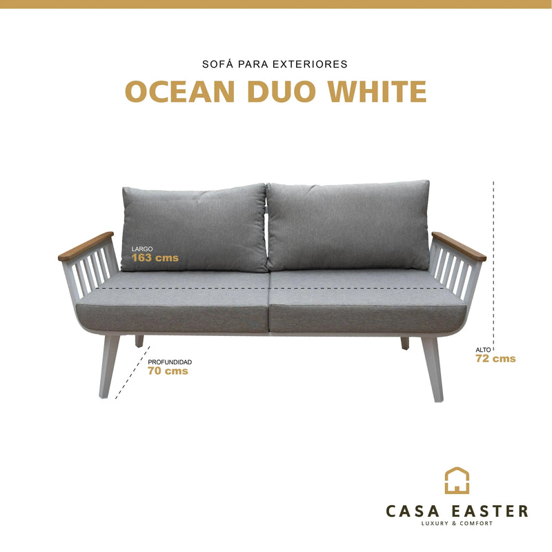 Cargue la imagen en el visor de la galería, Sofa para Terraza o Jardin Color Blanco OCEAN DOBLE-C45W CasaEaster
