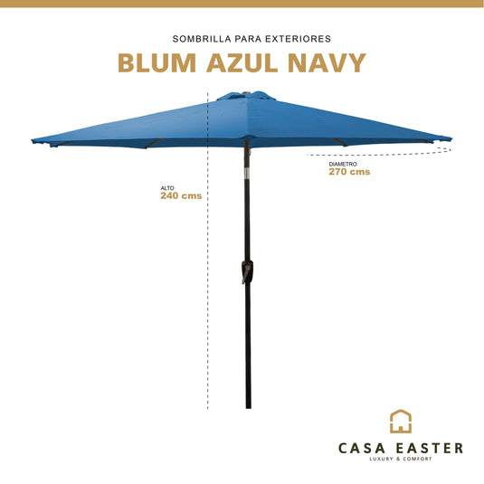 Sombrilla Blum Para Jardin con Angulo de Inclinación Color Azul Cielo -SBlmBl