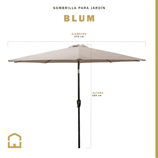 Sombrilla Blum Para Jardin con Angulo de Inclinación Color Taupe Light -S-211