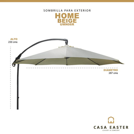 Side Umbrella for Outdoor or Indoor Beige Color HOME-UMN06BE 