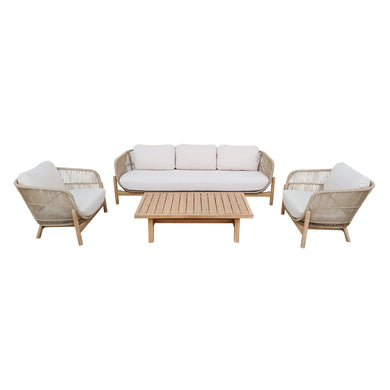 Sala de Madera Talara + mesa de centro Rimini