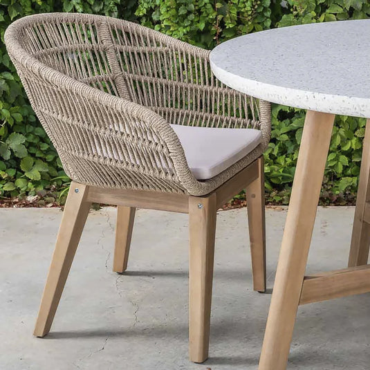 Comedor para Exterior o Jardin Circular 1.5 M Talara + 6 Sillas Talara